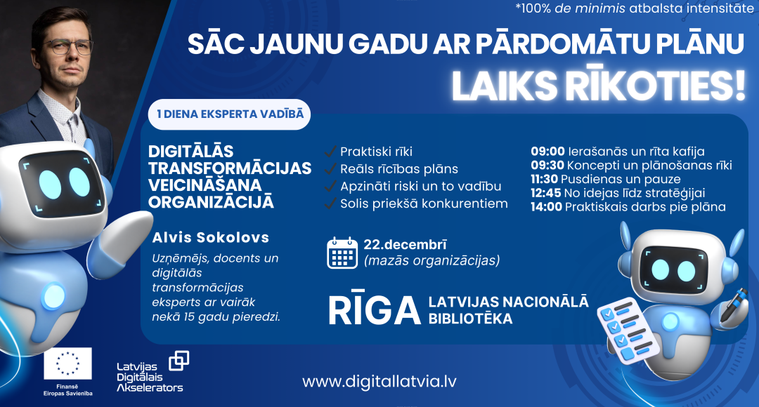 Digitālās transformācijas veicināšana organizācijās - mazām organizācijām