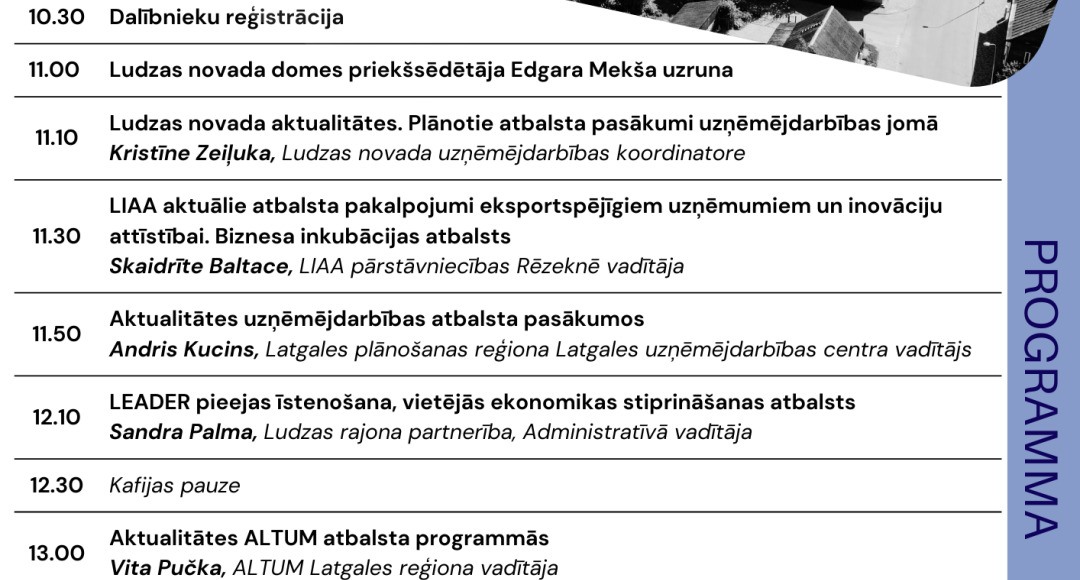 Latgales uzņēmēji aicināti uz informatīvu pasākumu Ludzā par atbalsta iespējām uzņēmējdarbībā