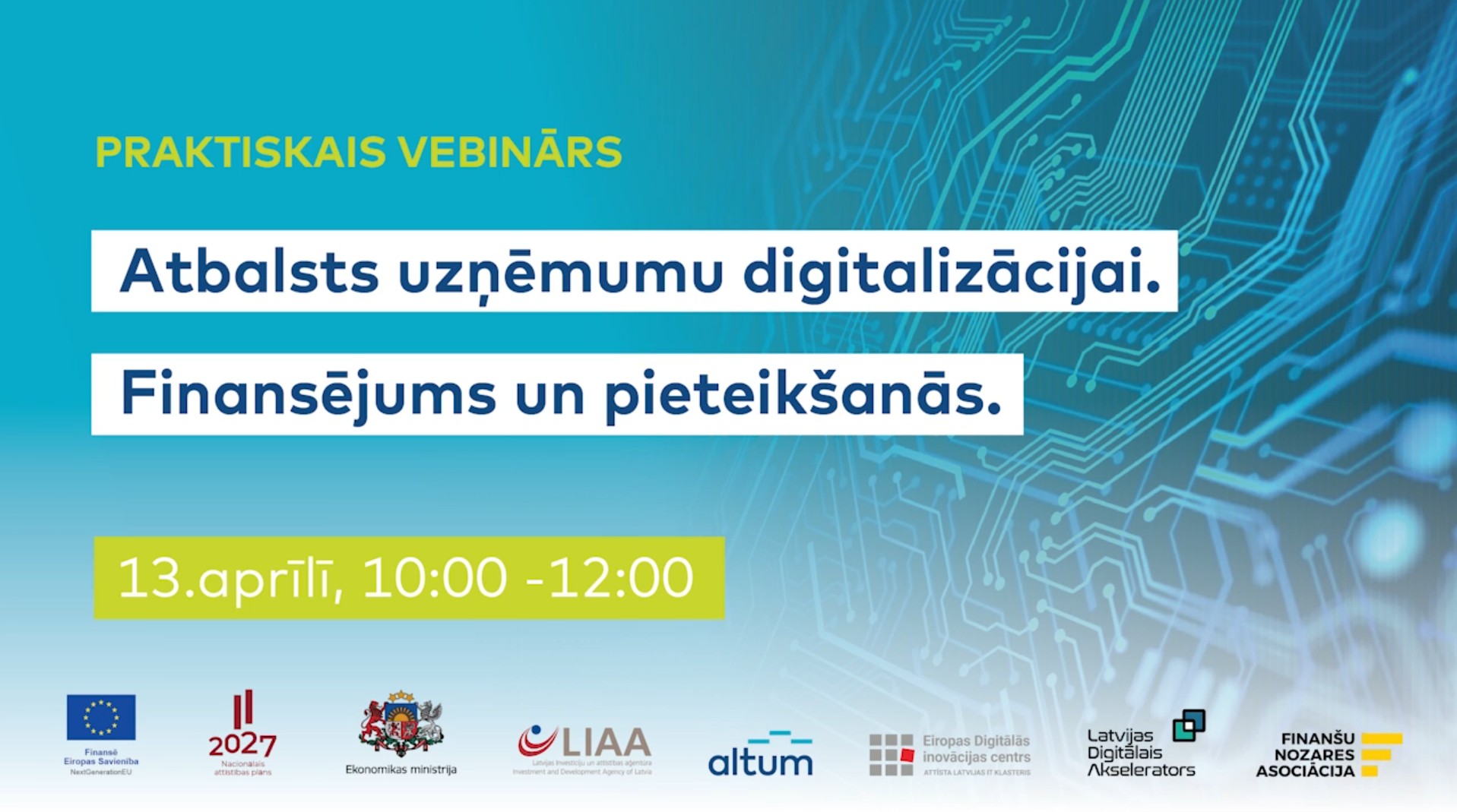 Skaties video ierakstus no vebināra "Atbalsts uzņēmumu digitalizācijai. Finansējums un pieteikšanās"