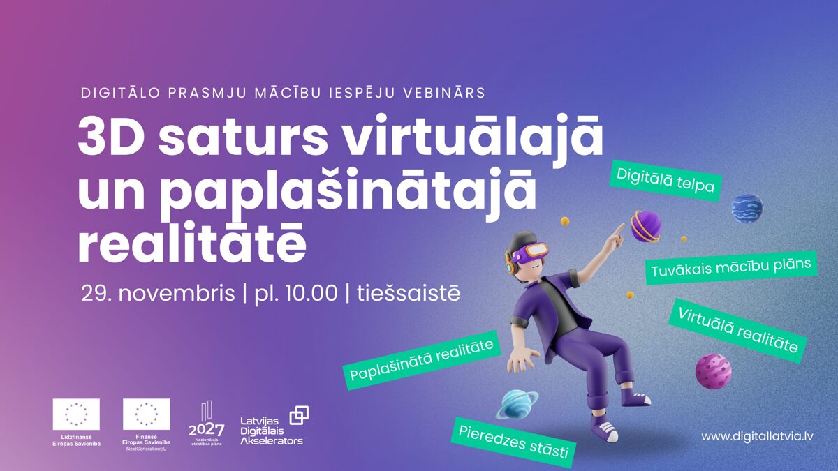 Welcome to the webinar "3D Content in Virtual and Augmented Reality"