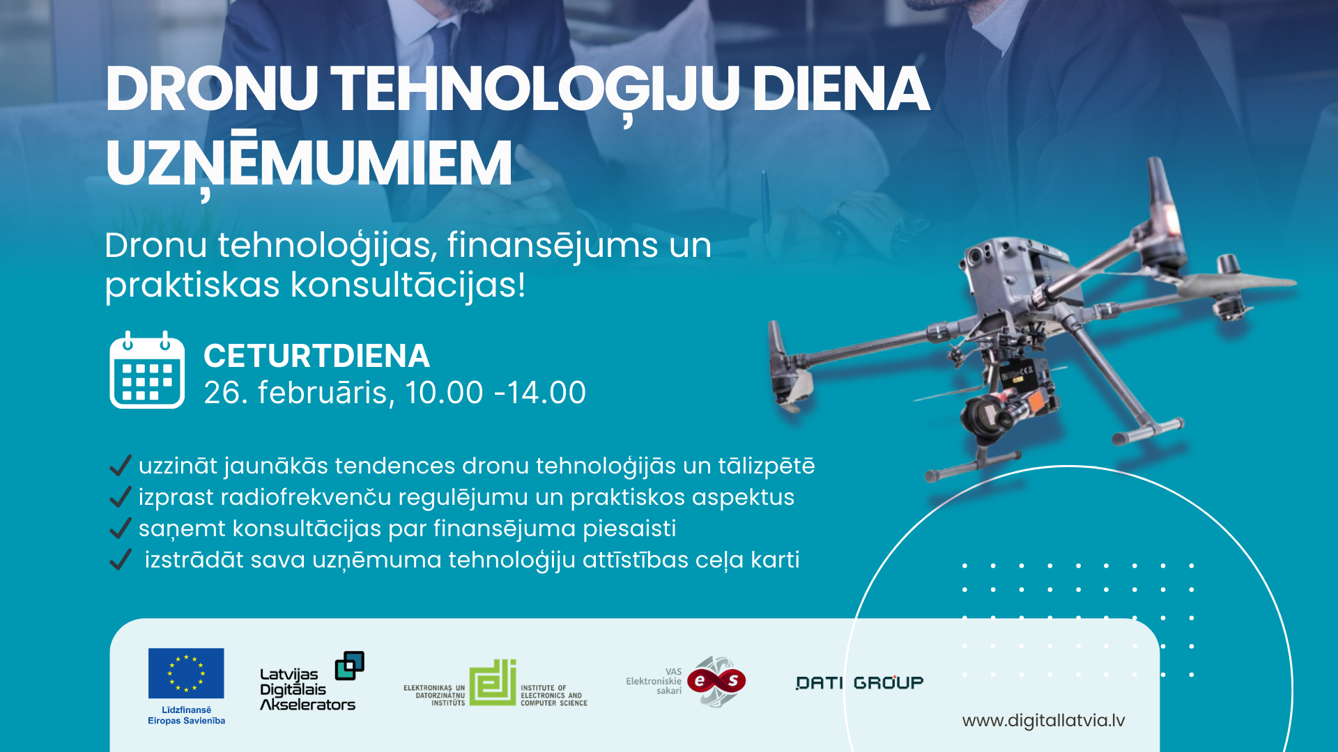 Dronu tehnoloģiju diena uzņēmumiem