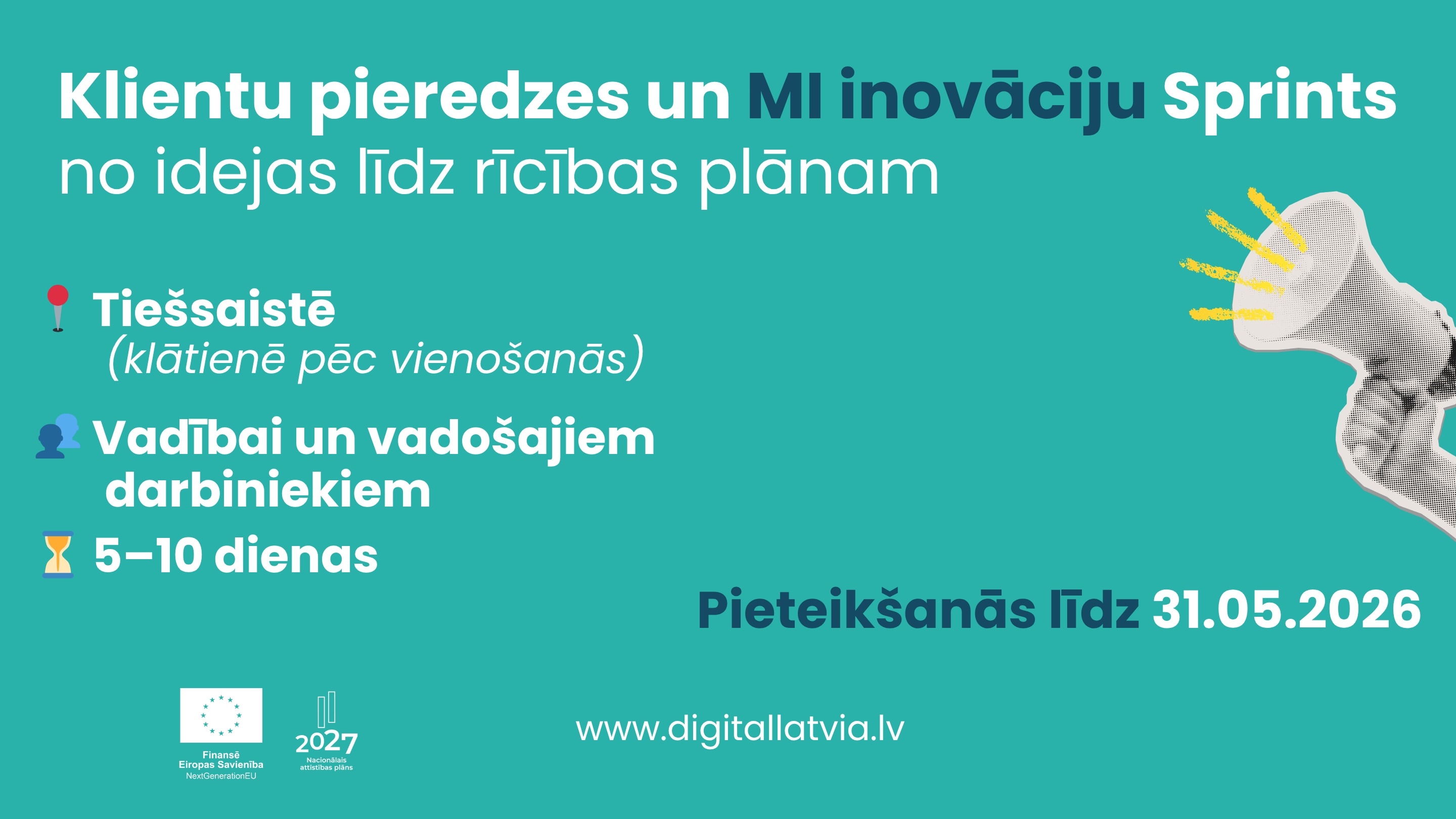 Piesakies klientu pieredzes un MI inovāciju sprintam