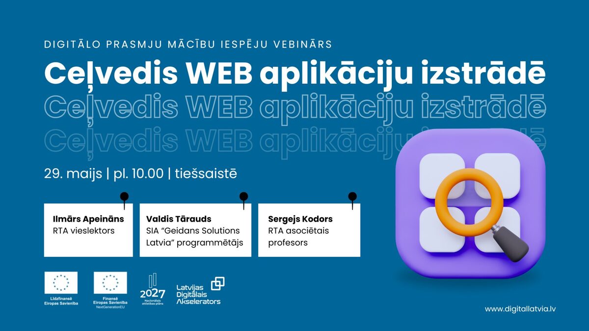 Aicinām uz vebināru "Ceļvedis WEB aplikāciju izstrādē”